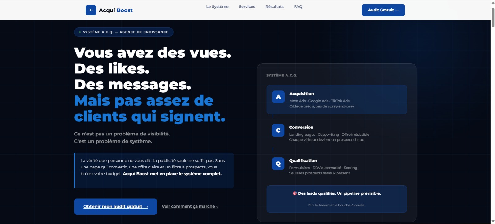 Site vitrine Acquiboost