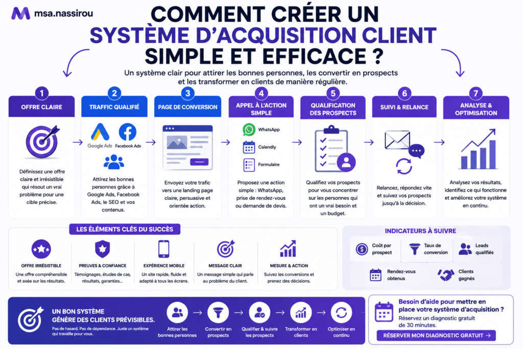 Système d’acquisition client simple et efficace pour générer des prospects