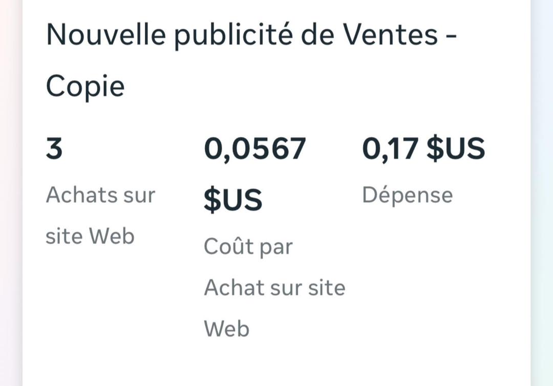 Resultat campagne Meta Ads 4
