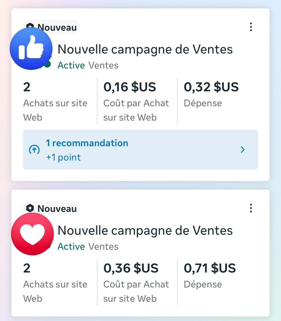 Resultat campagne Meta Ads 3